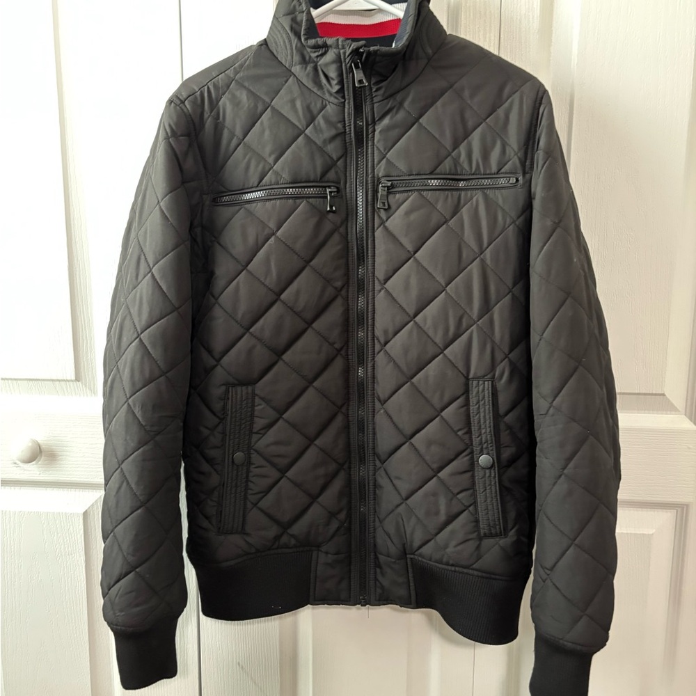 Tommy Hilfiger Black Quilted Puffer Jacket.